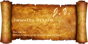 Janovits Vitold névjegykártya
